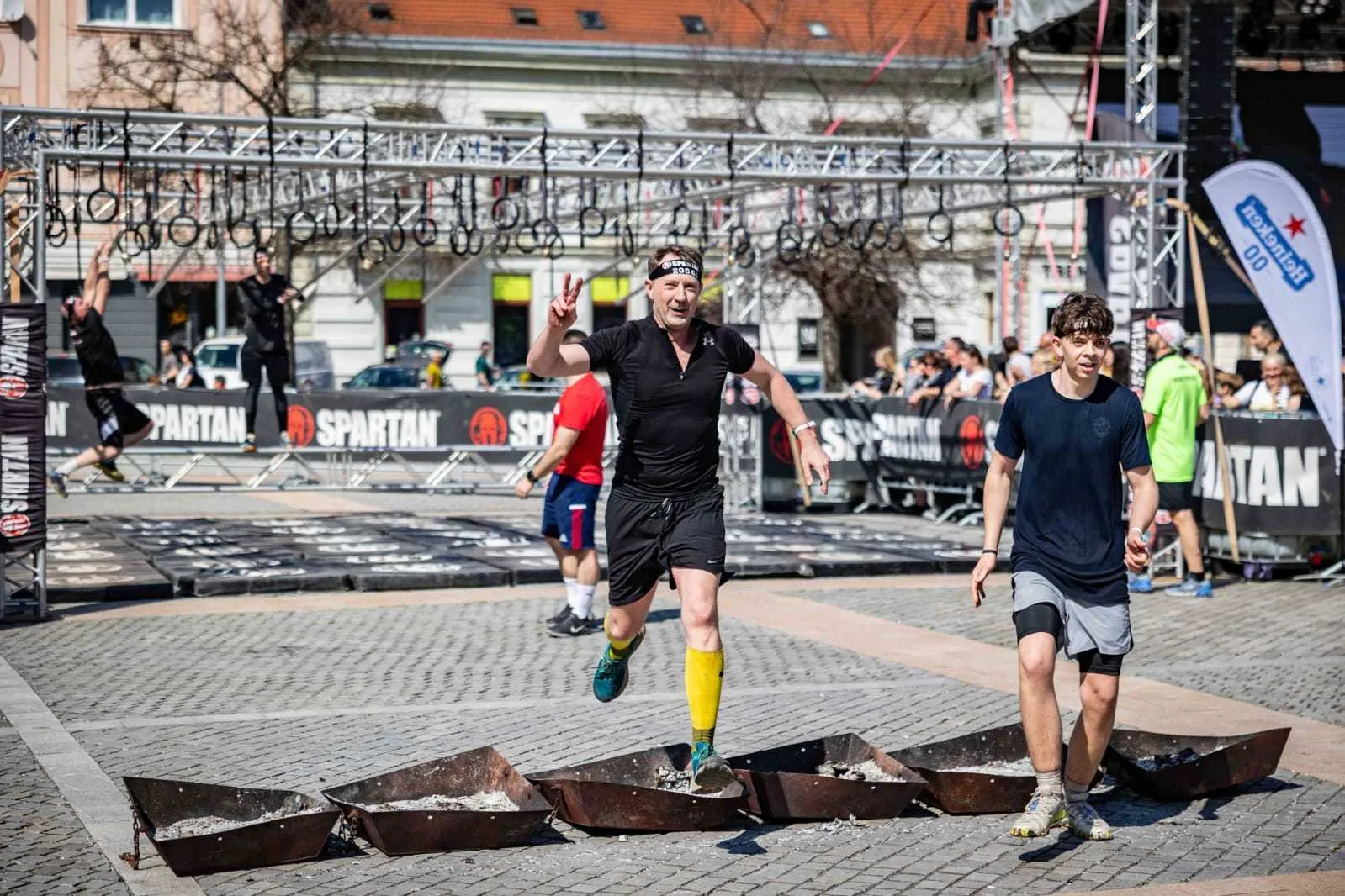 Father and Son at the finishing line